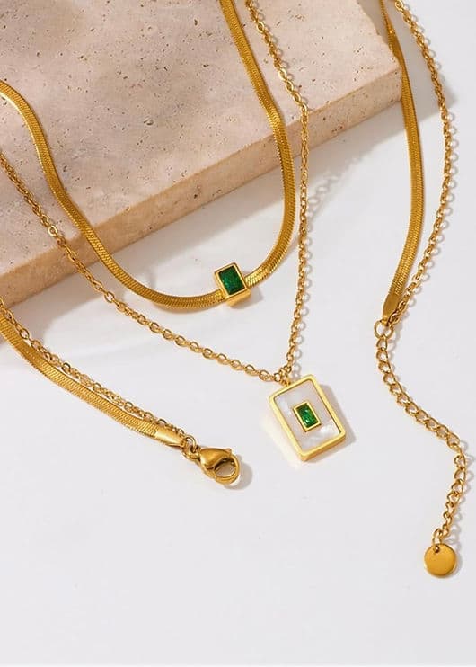 Emerald Cubic Necklace